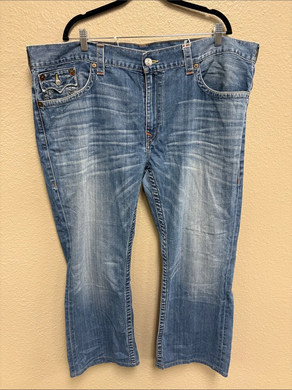 True Religion Men's Light Blue Relaxed Jeans